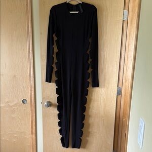 Norma Kamali Black Long Sleeve Bodycon Catsuit Jumpsuit